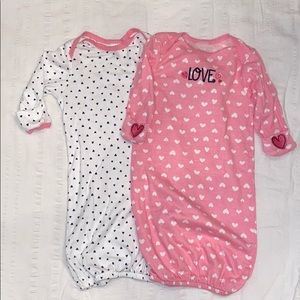 NWOT 2 Gerber Gown Pajama Newborn 0-6